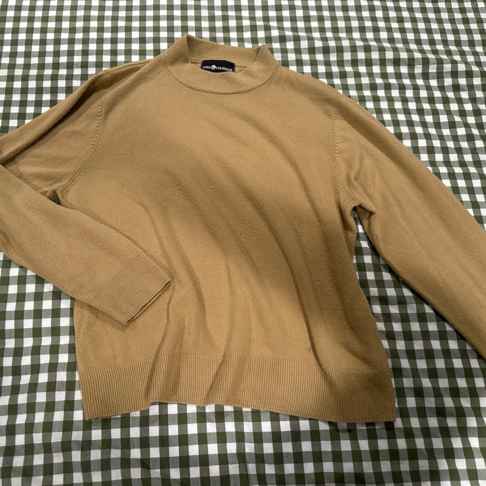 Sag Harbor Camel Knit Top